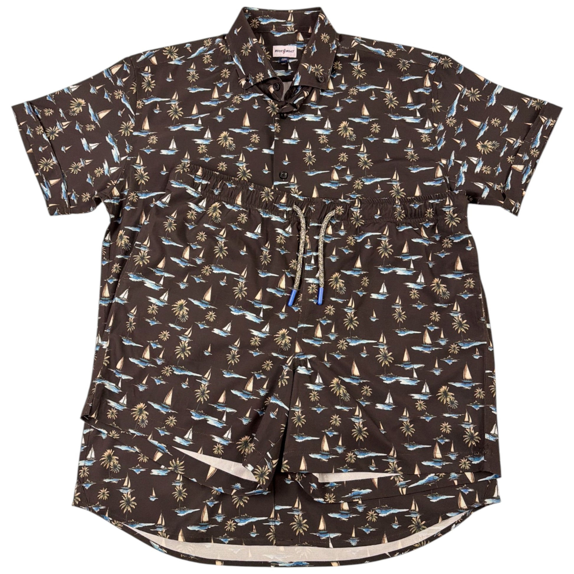 Sail Away Swim Trunks - Buoy & Boat - Swim Trunks - Black