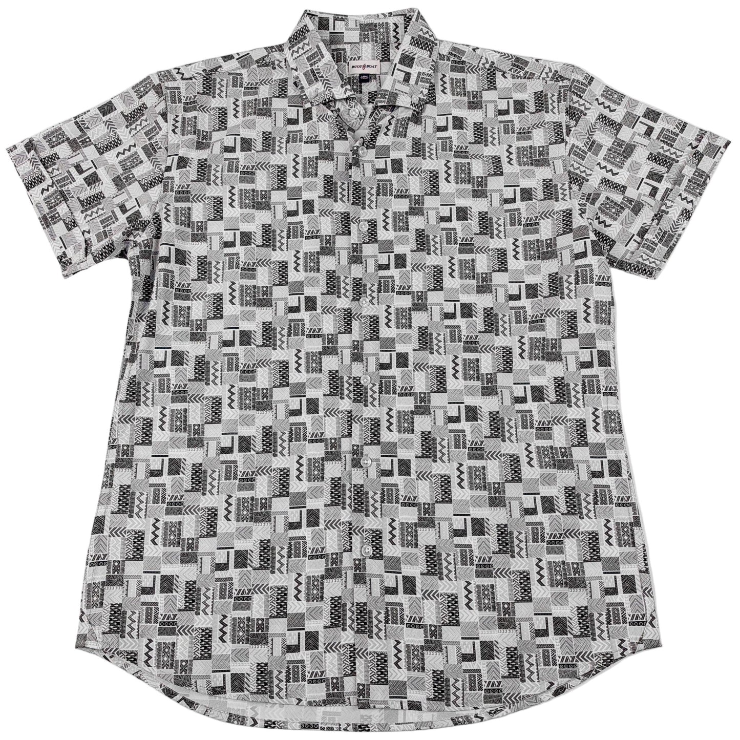 Bluestone Tiles Woven Shirt - Buoy & Boat - Short Sleeve Woven - Gray