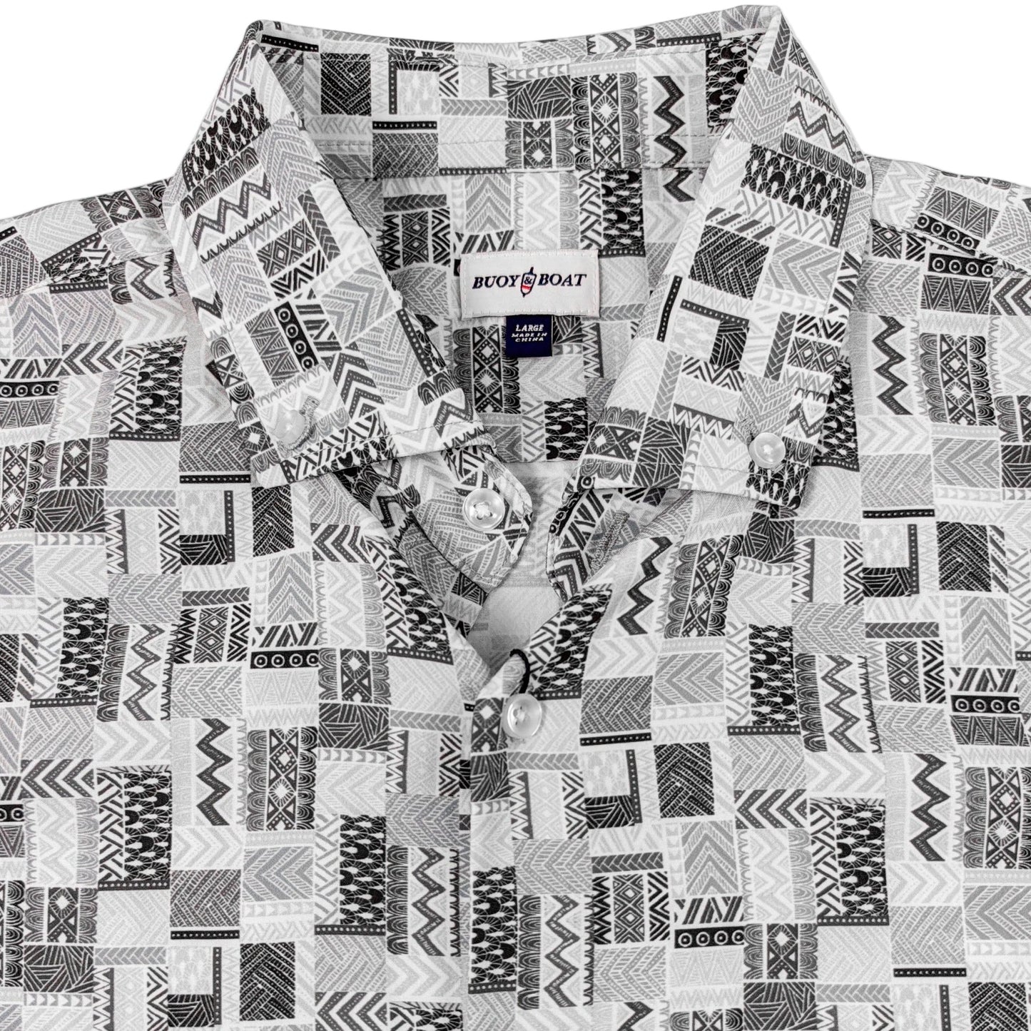 Bluestone Tiles Woven Shirt - Buoy & Boat - Short Sleeve Woven - Gray