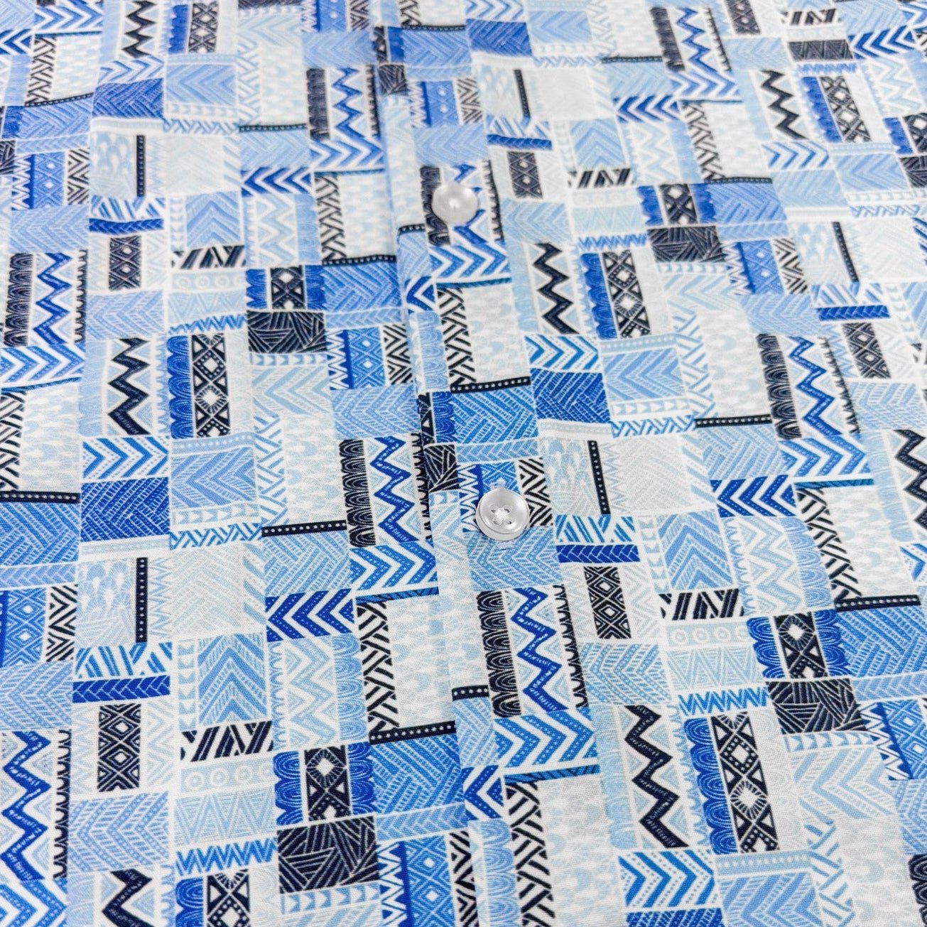 Bluestone Tiles Woven Shirt - Buoy & Boat - Short Sleeve Woven - Blue