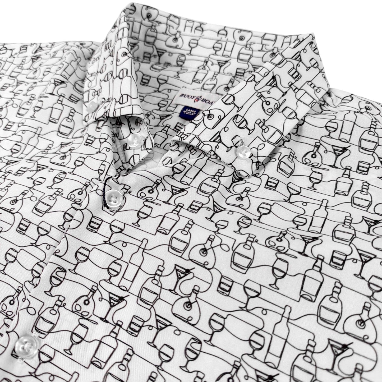 Liquor Bottles Woven Shirt - Buoy & Boat - Short Sleeve Woven - 