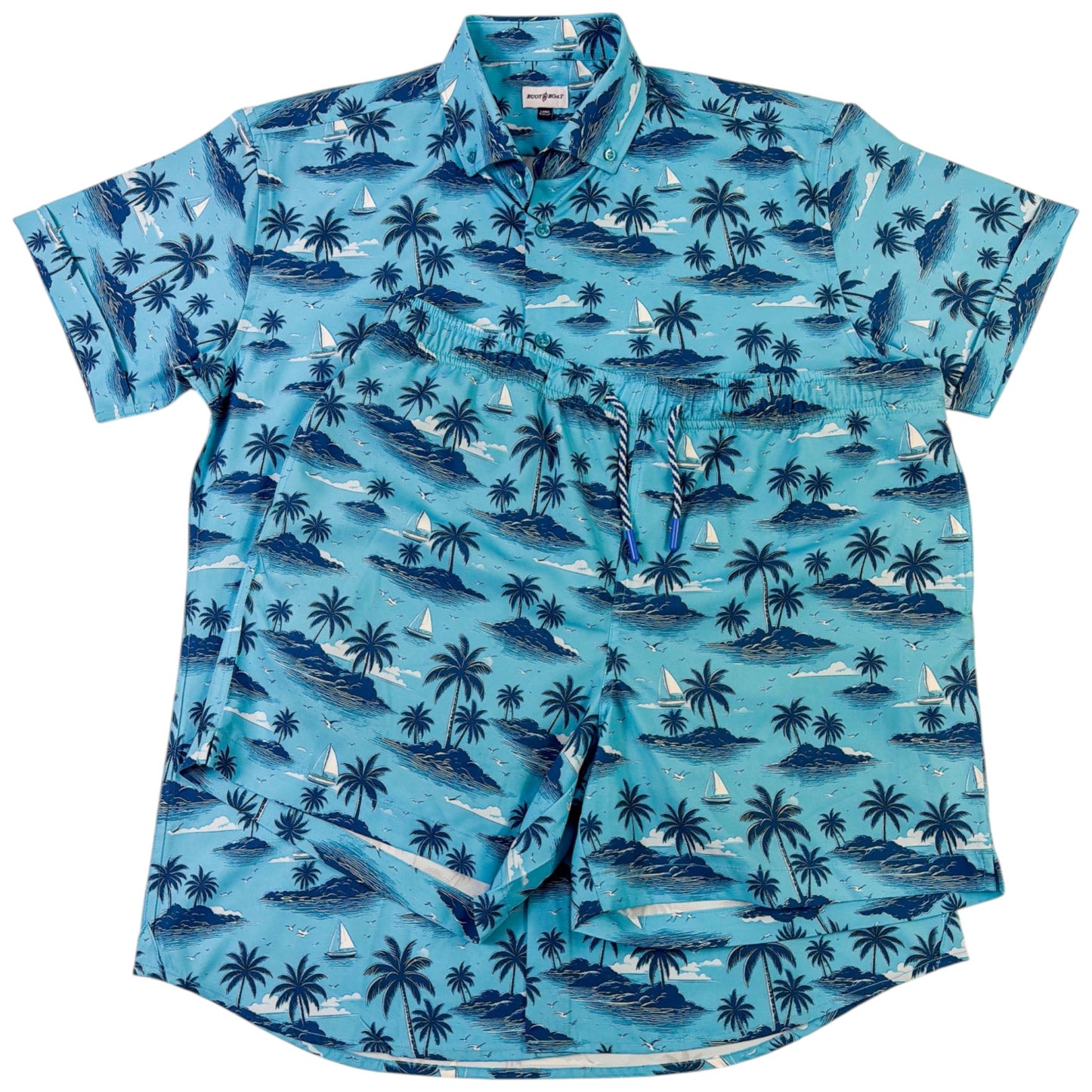 My Isle Woven Shirt - Buoy & Boat - Short Sleeve Woven - Aqua