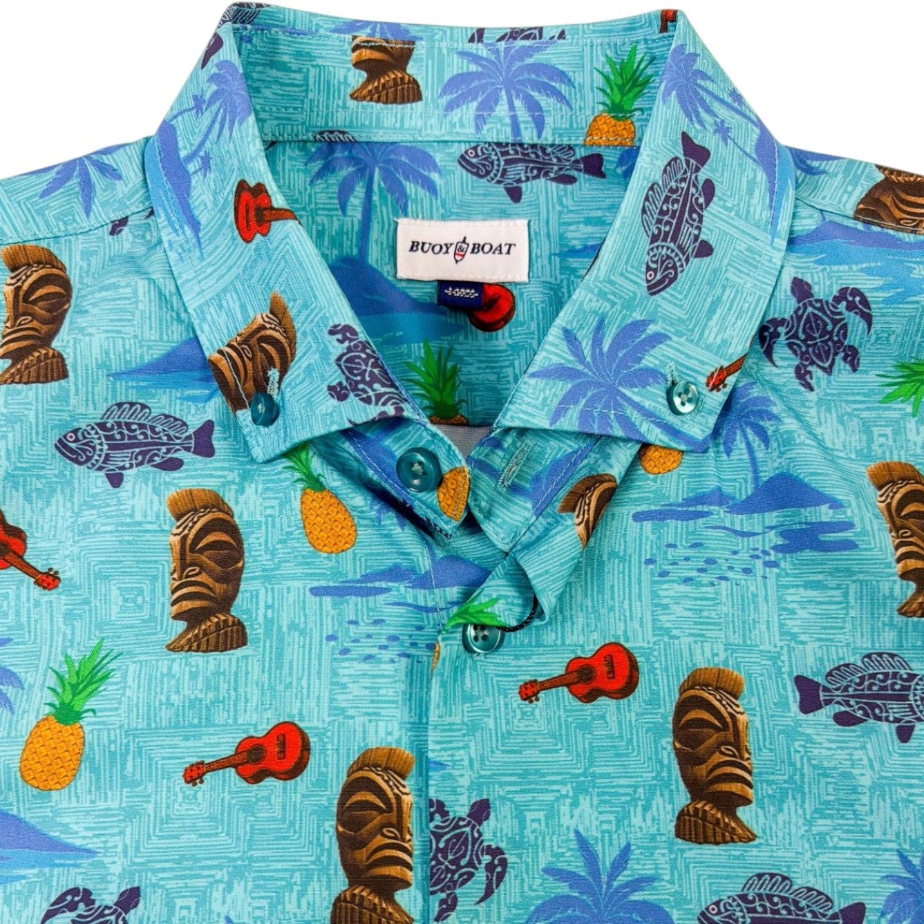Isla Bonita Woven Shirt - Buoy & Boat - Short Sleeve Woven - Aqua