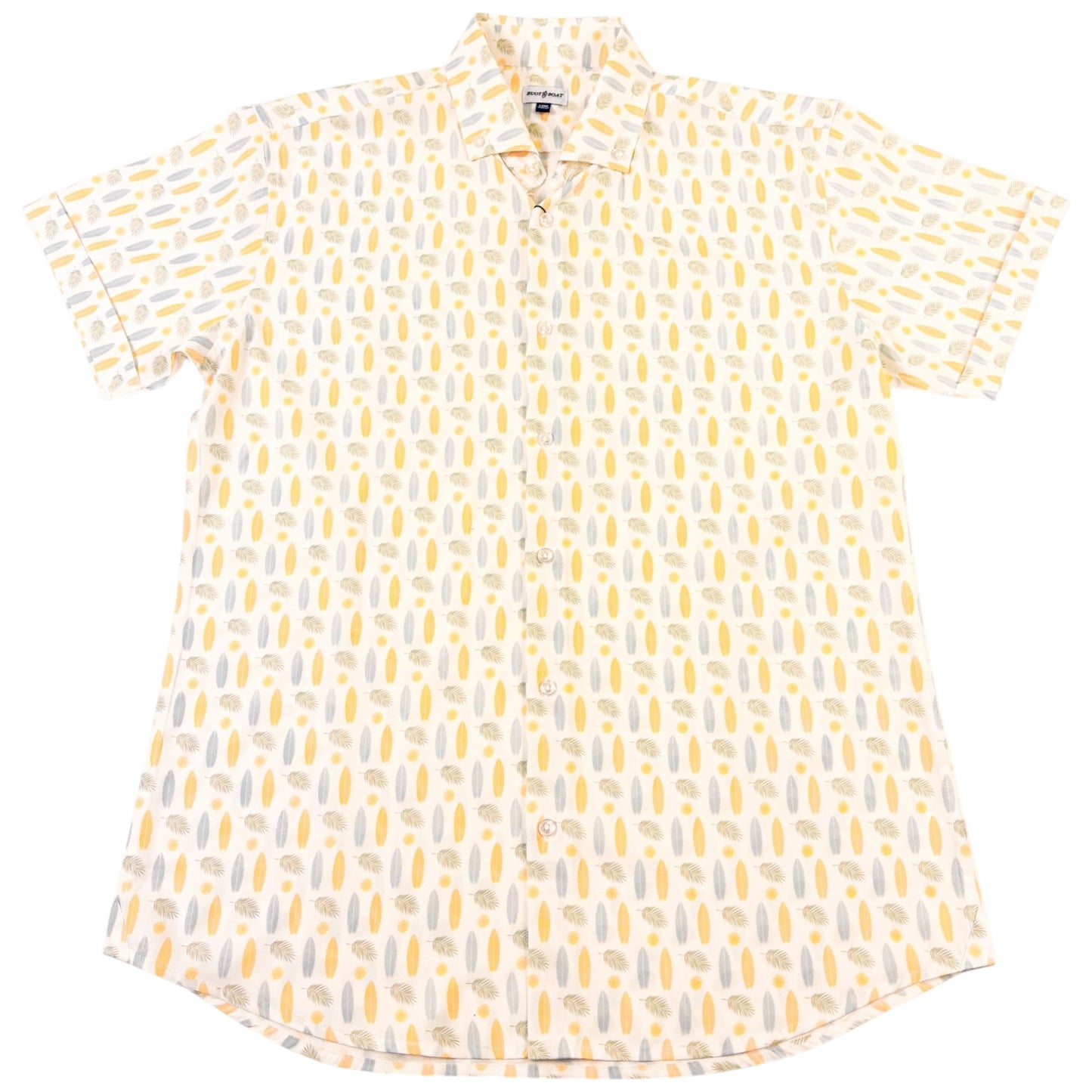 Surfboard Woven Shirt - Buoy & Boat - Short Sleeve Woven - White
