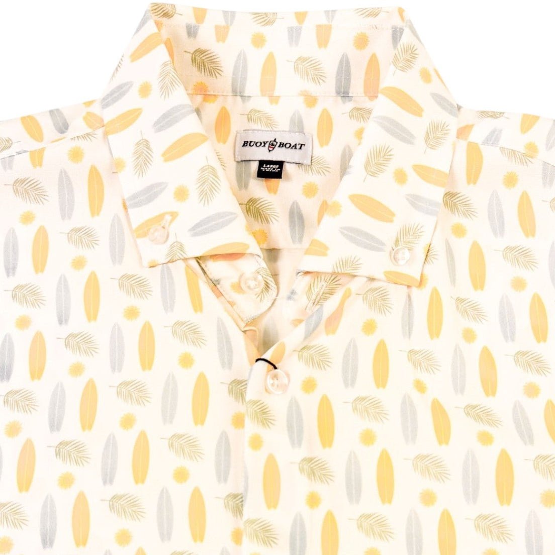 Surfboard Woven Shirt - Buoy & Boat - Short Sleeve Woven - White