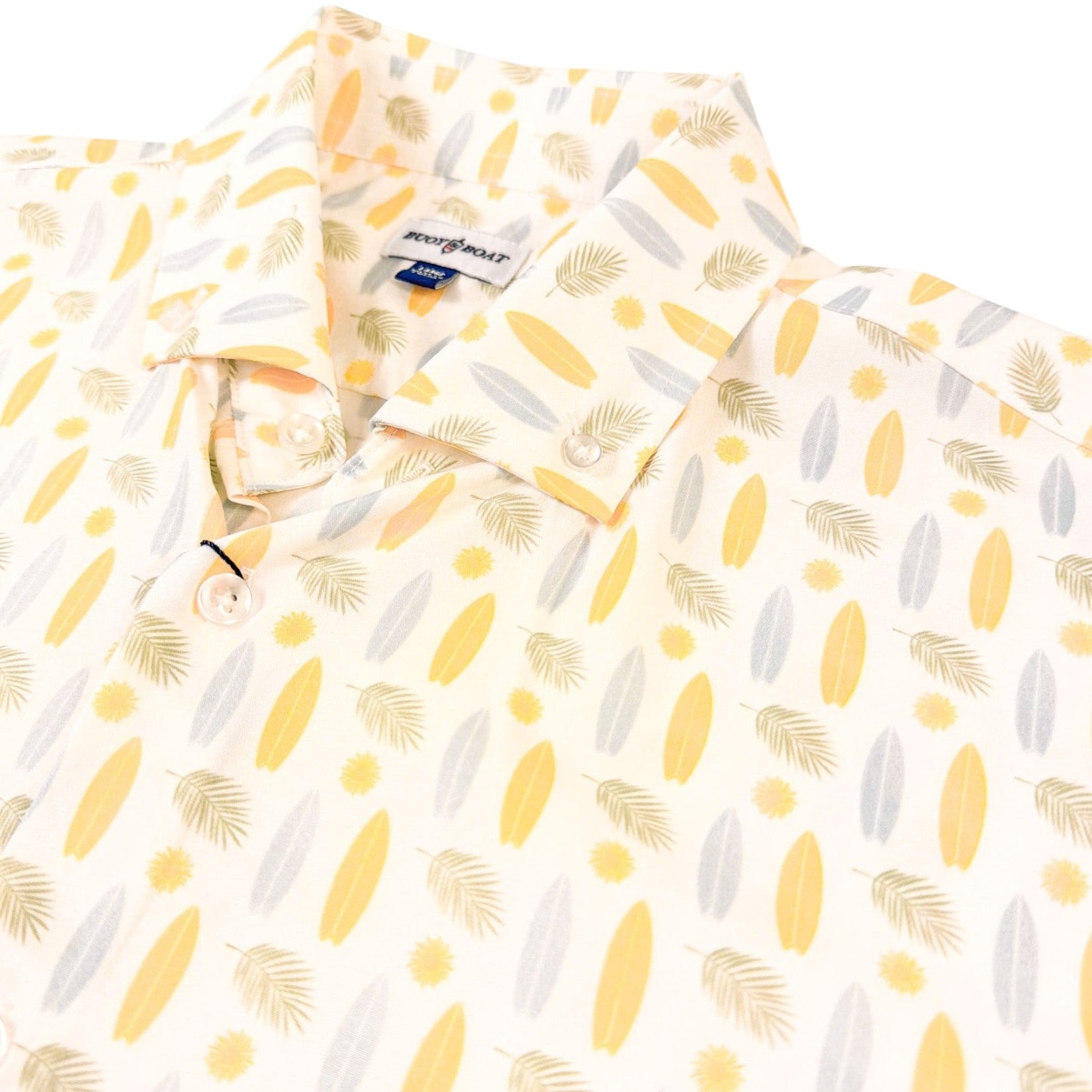 Surfboard Woven Shirt - Buoy & Boat - Short Sleeve Woven - White