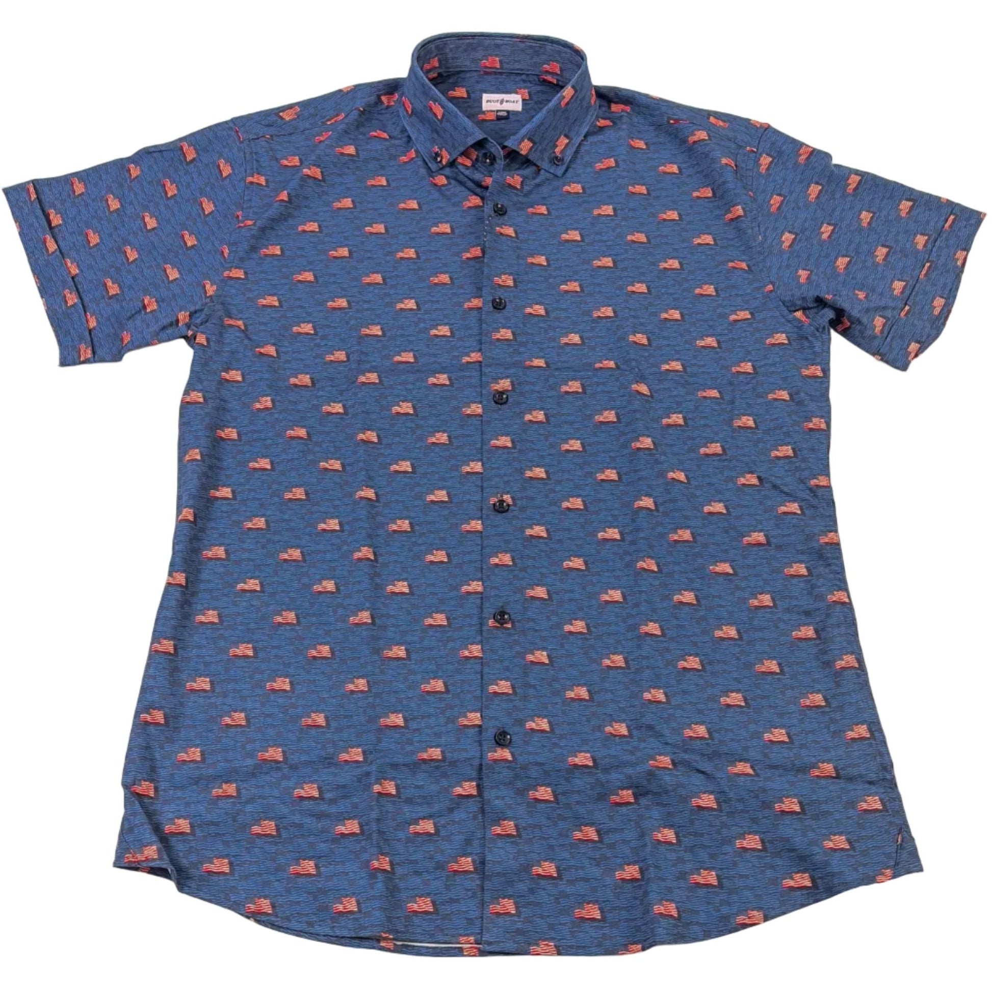 Flag Sea Woven Shirt - Navy - Buoy & Boat - Short Sleeve Woven - MEDIUM