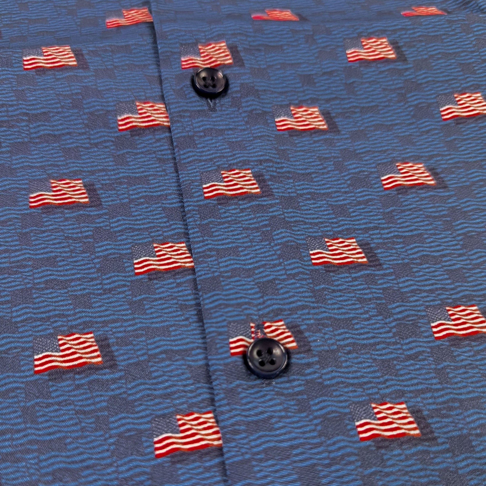 Flag Sea Woven Shirt - Navy - Buoy & Boat - Short Sleeve Woven - MEDIUM