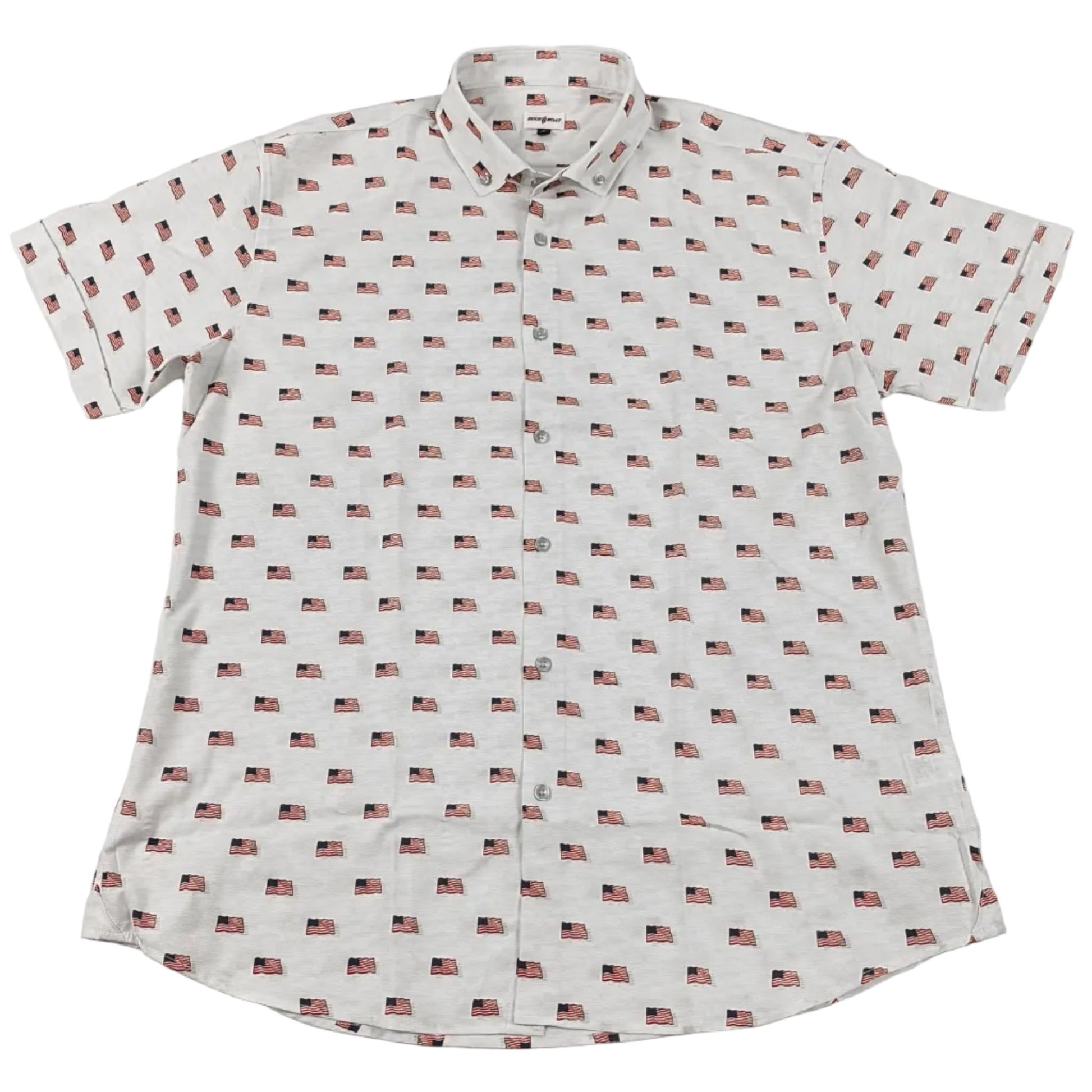 Flag Sea Woven Shirt - White - Buoy & Boat - Short Sleeve Woven - MEDIUM