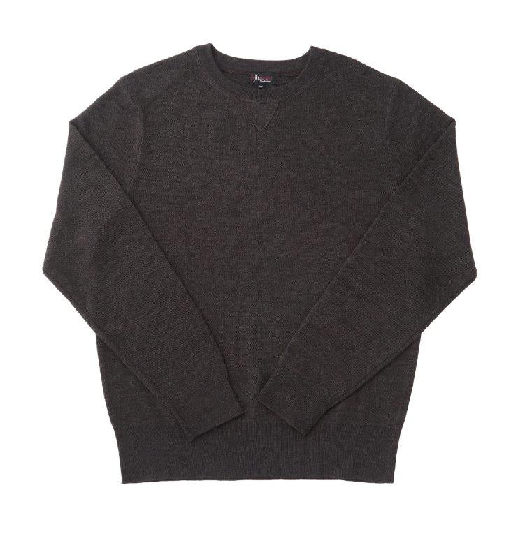 Textured Tuck Stitch Crew Sweater – Merino Wool - Buoy & Boat - Long Sleeve - S
