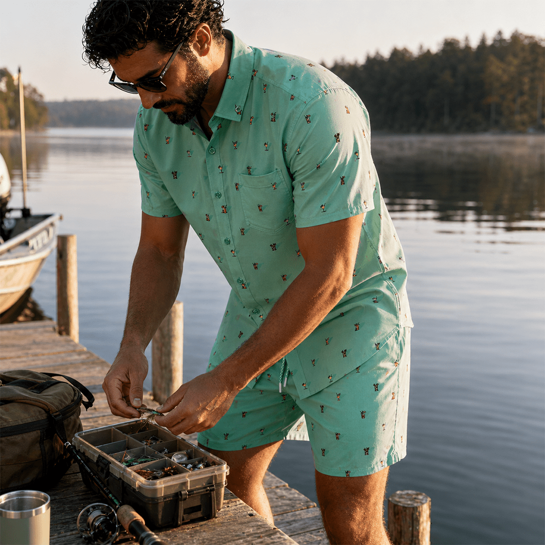 Cocktail Hour Swim Trunks - Buoy & Boat - Swim Trunks - mint