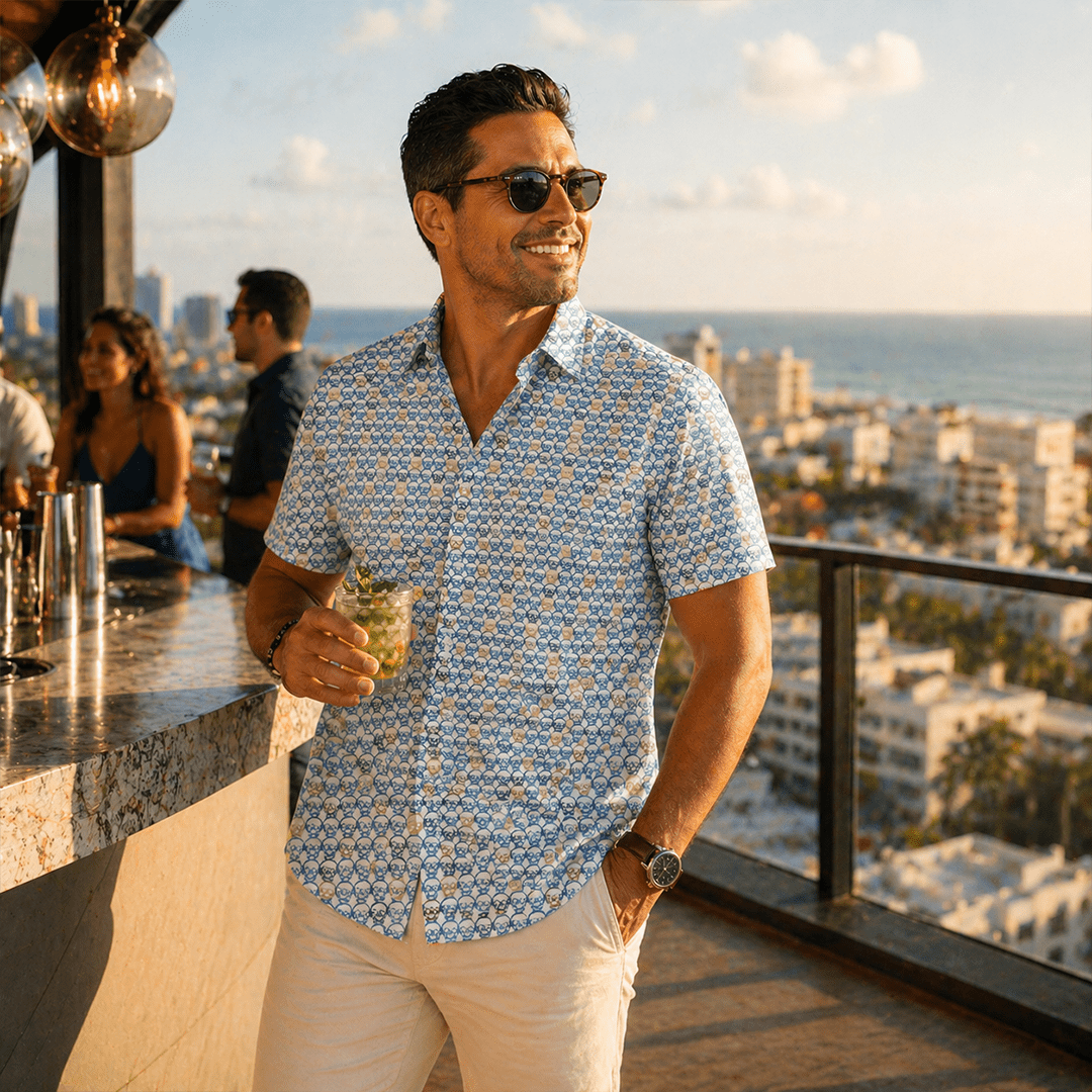 Skulls Woven Shirt - Buoy & Boat - Short Sleeve Woven - 