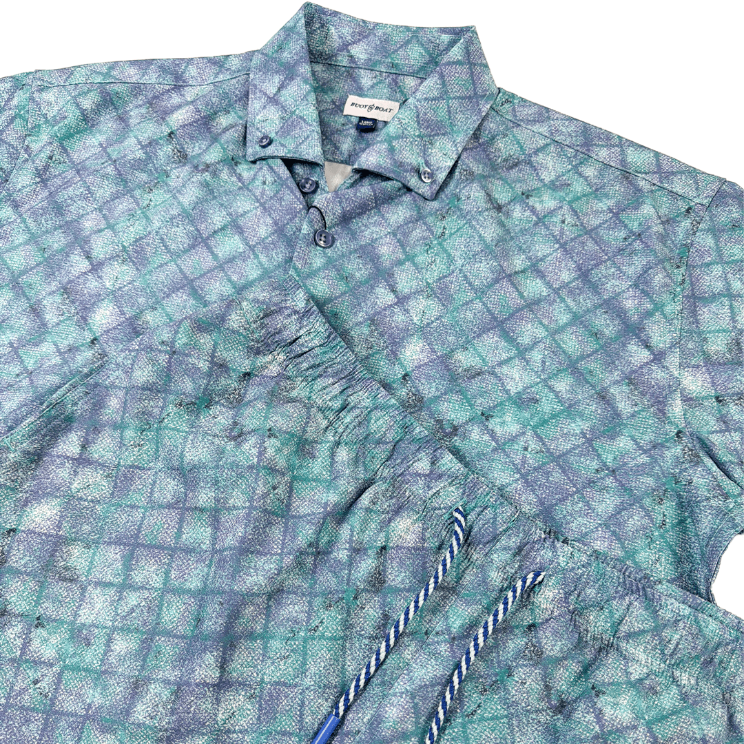 Oxford Diamonds Swim Trunks - Buoy & Boat - Swim Trunks - Teal