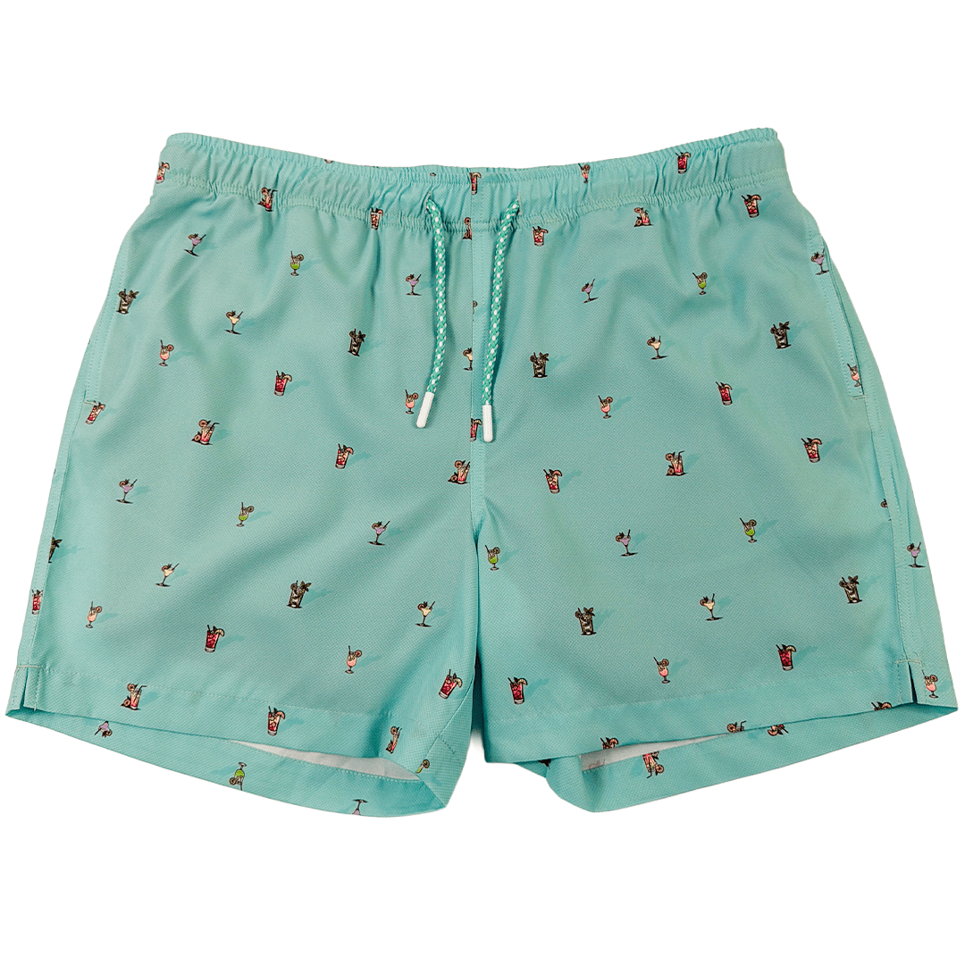 Cocktail Hour Swim Trunks - Buoy & Boat - Swim Trunks - mint