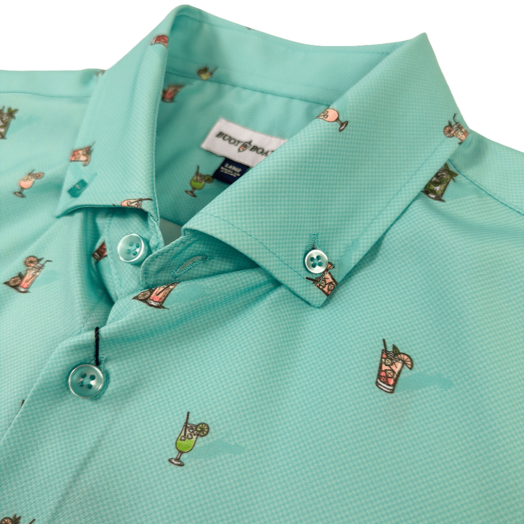 Cocktail Hour Woven Shirt - Buoy & Boat - Short Sleeve Woven - Mint