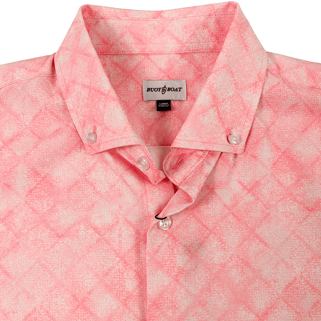 Oxford Diamonds Woven Shirt - Buoy & Boat - Short Sleeve Woven - Pink