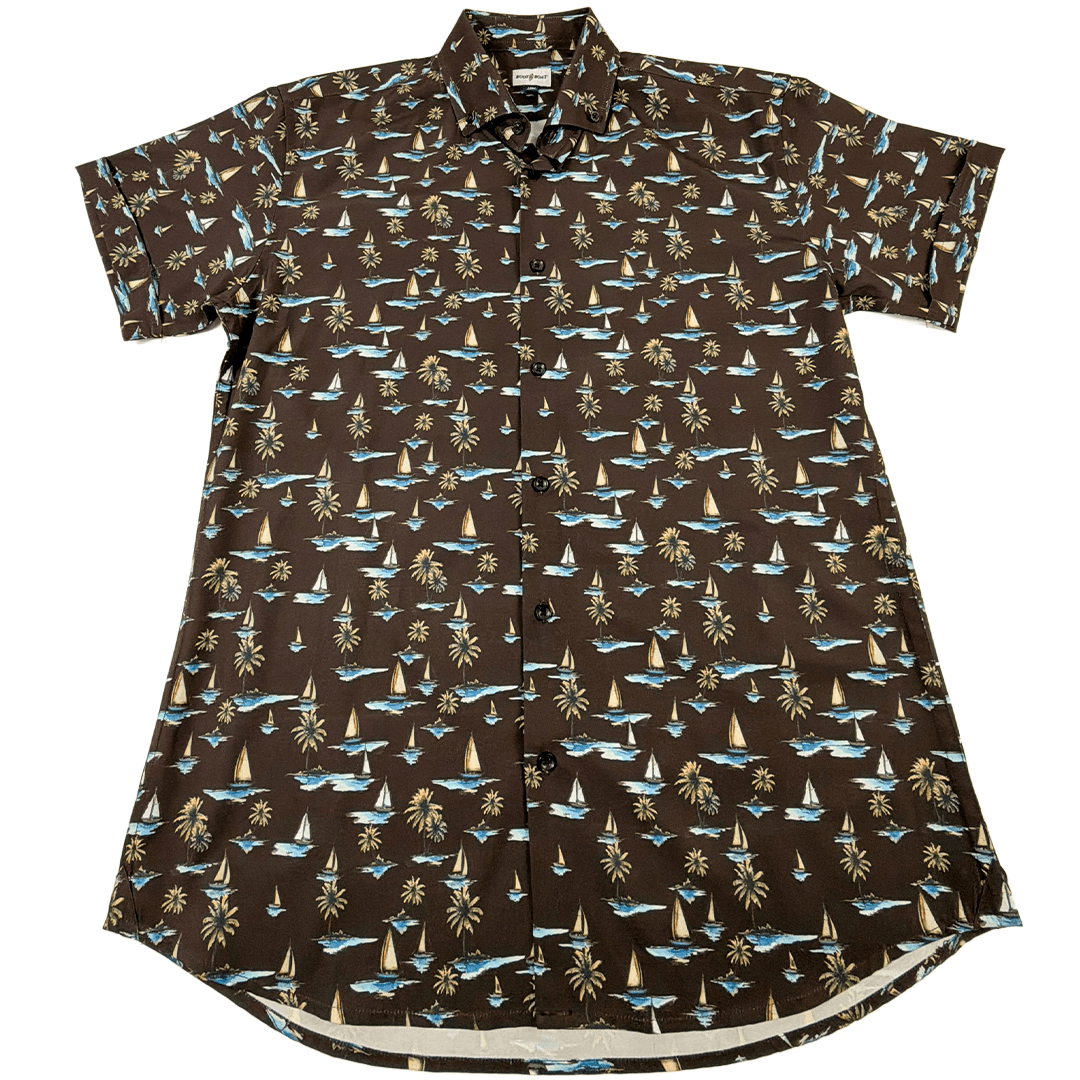 Sail Away Woven Shirt - Buoy & Boat - Short Sleeve Woven - Black