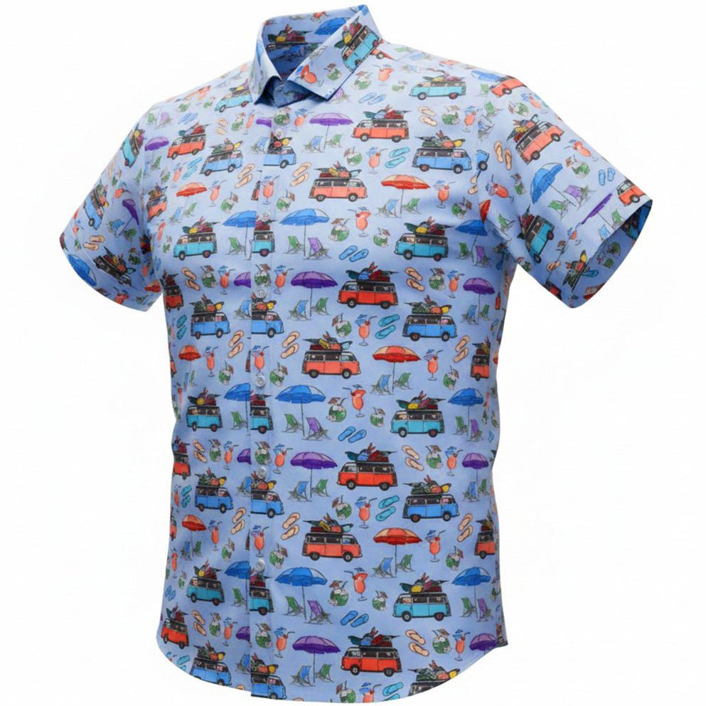 Beach Day Woven Shirt - Blue - Buoy & Boat - Short Sleeve Woven - 