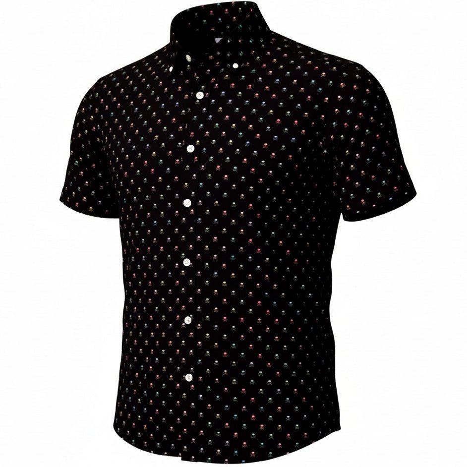 Small Skulls Woven Shirt - Black - Buoy & Boat - Short Sleeve Woven - 