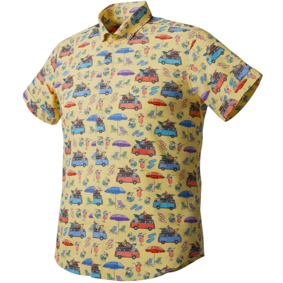 Beach Day Woven Shirt - Yellow - Buoy & Boat - Short Sleeve Woven - 
