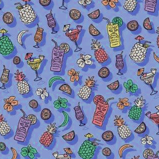 Tropical Drinks Woven Shirt - Blue