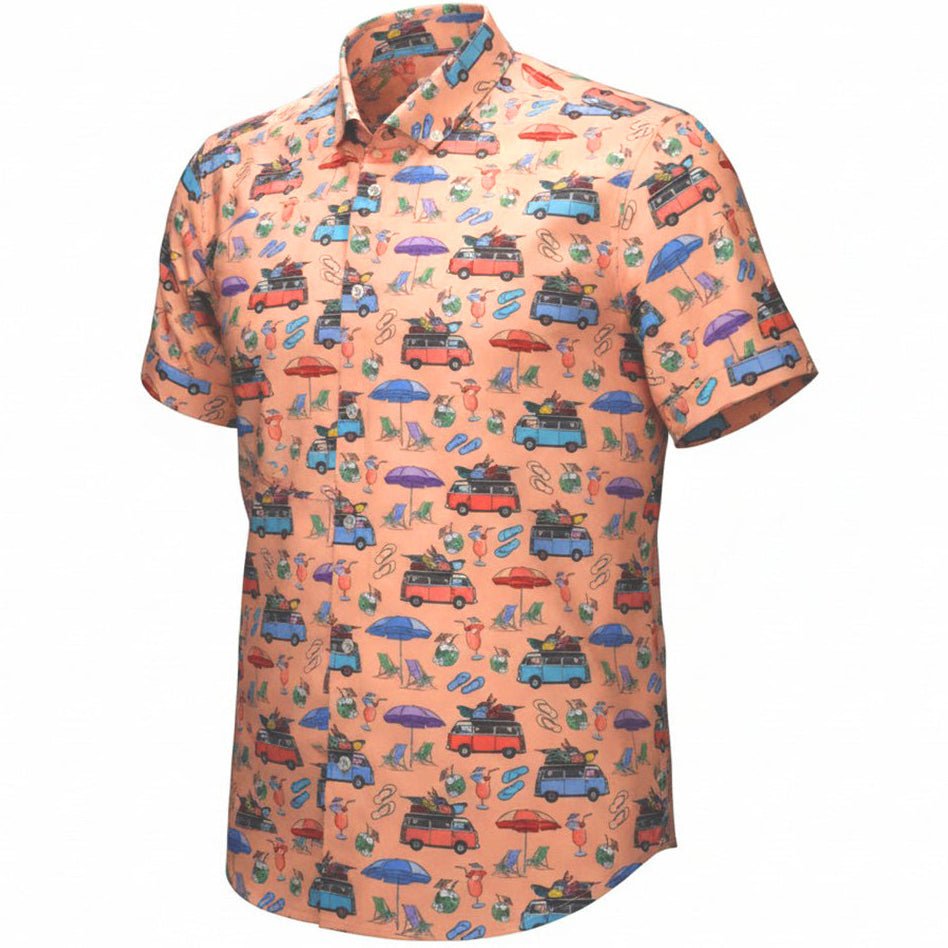 Beach Day Woven Shirt - Peach - Buoy & Boat - Short Sleeve Woven - 
