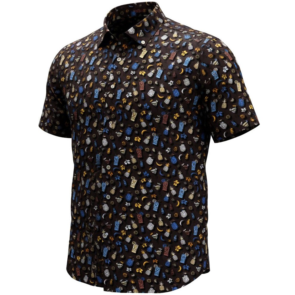 Tropical Drinks Woven Shirt - Smoke - Buoy & Boat - Short Sleeve Woven - 