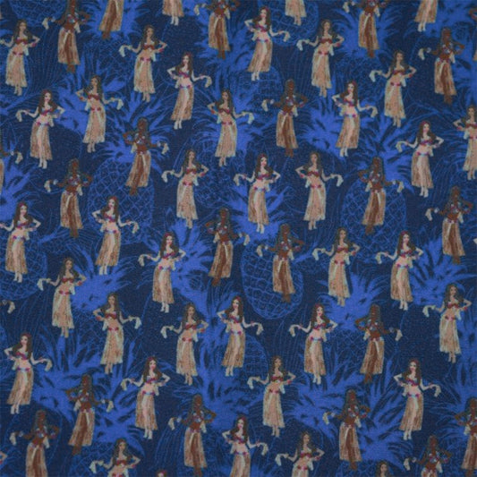 Hula Pineapples Woven Shirt - Navy