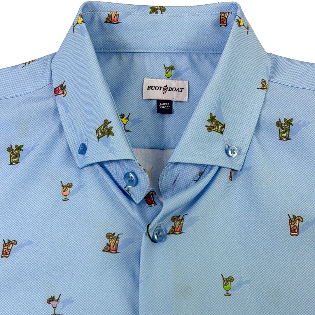 Cocktail Hour Woven Shirt - Buoy & Boat - Short Sleeve Woven - Blue
