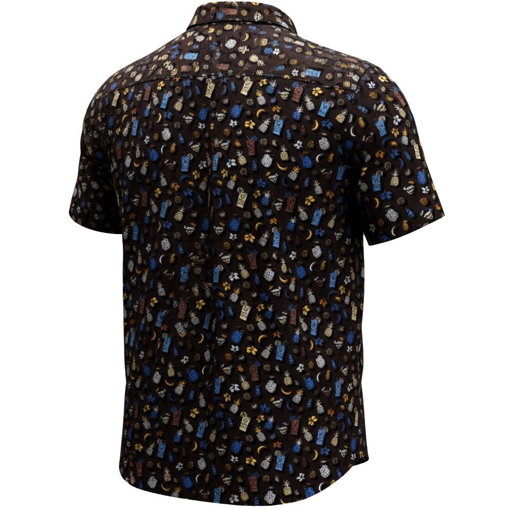 Tropical Drinks Woven Shirt - Smoke - Buoy & Boat - Short Sleeve Woven - 