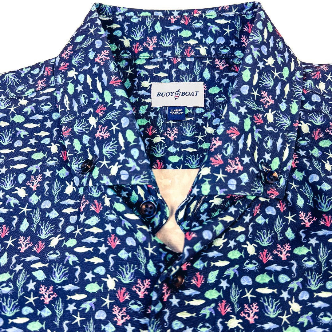 Marine Life Woven Shirt - Buoy & Boat - Short Sleeve Woven - Navy