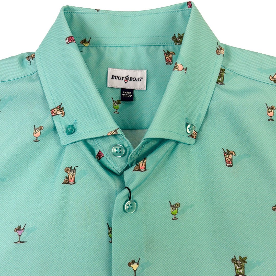 Cocktail Hour Woven Shirt - Buoy & Boat - Short Sleeve Woven - Mint