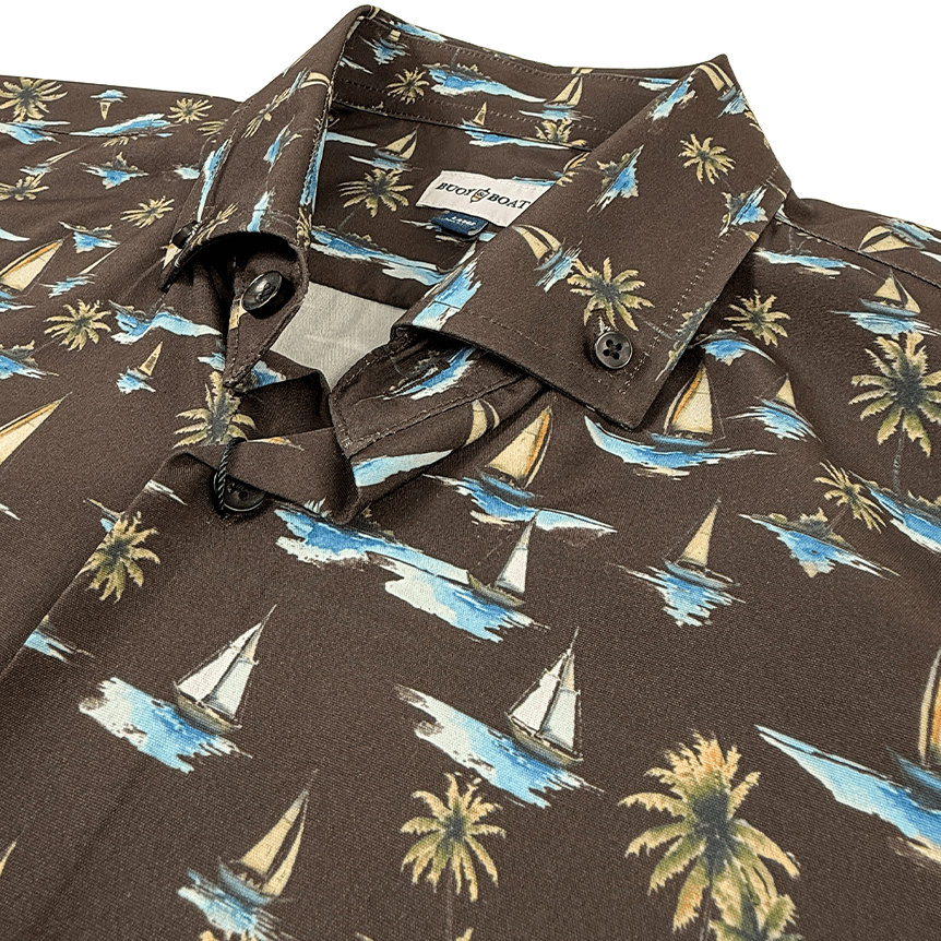 Sail Away Woven Shirt - Buoy & Boat - Short Sleeve Woven - Black