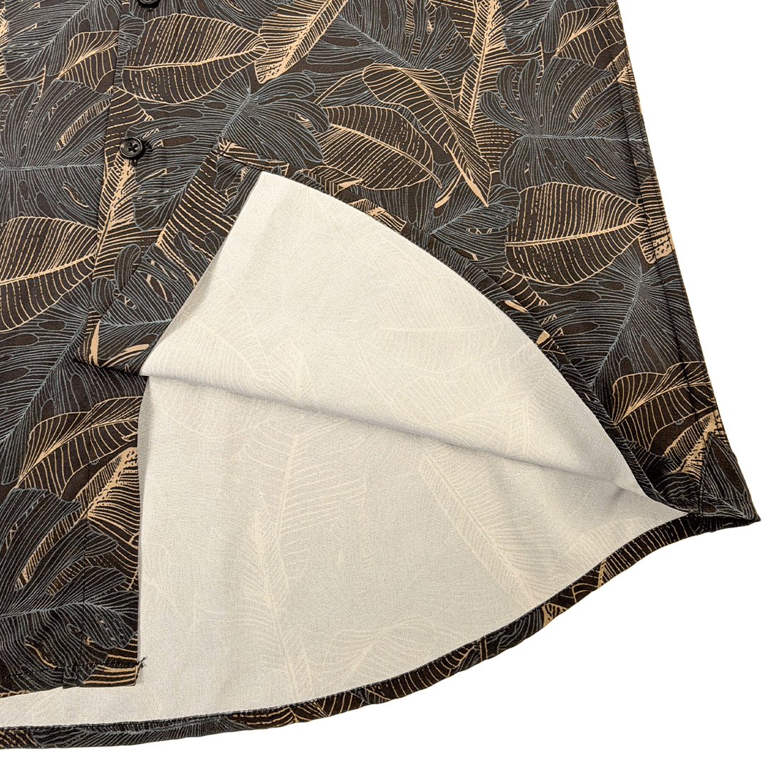 Deep Leaves Woven Shirt - Buoy & Boat - Short Sleeve Woven - Black
