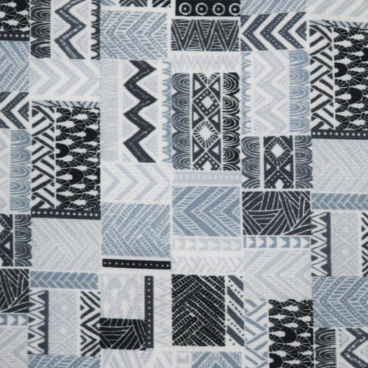 Bluestone Tiles Woven Shirt grey pattern detail close up