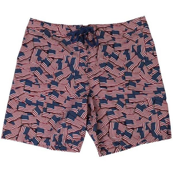 Boardshort America Flag patriotic quick dry beach shorts front view