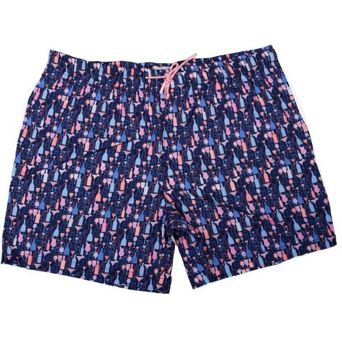 Bottles and Glasses Swim Trunks - Navy - Buoy & Boat - Swim Trunks - 