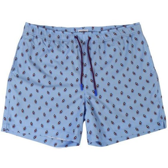 Buoys swim trunks blue athletic fit quick dry front view