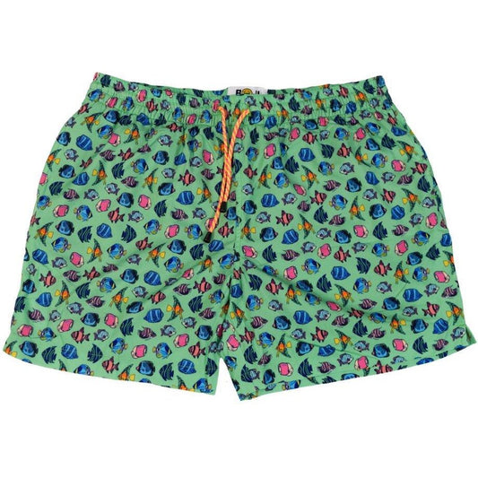 Exotic Fished Swim Trunks - Green - Buoy & Boat - Swim Trunks - 