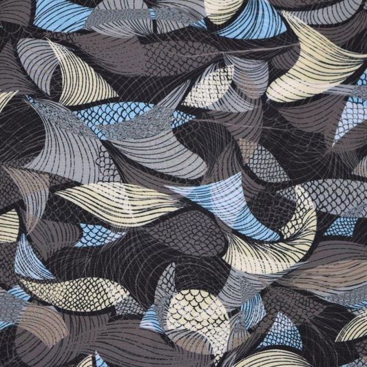 Leaves & Layers swim trunks smoke layered leaf pattern detail close up