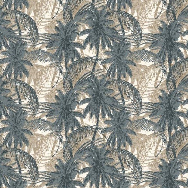 Palms Galore woven shirt natural tropical palms graphic detail close up