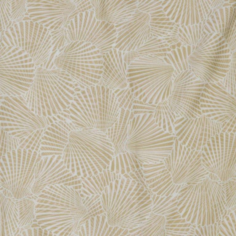 Shells and Shells woven shirt ivory nautical shells pattern detail close up
