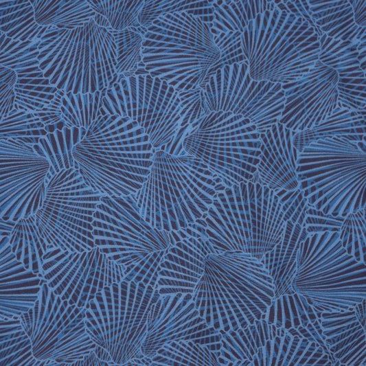Shells and Shells woven shirt navy nautical shell pattern detail close up