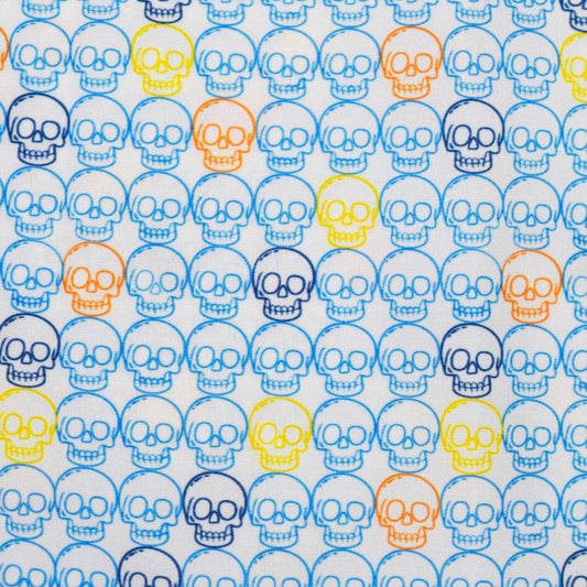 Skulls Woven Shirt white multi skull pattern detail close up
