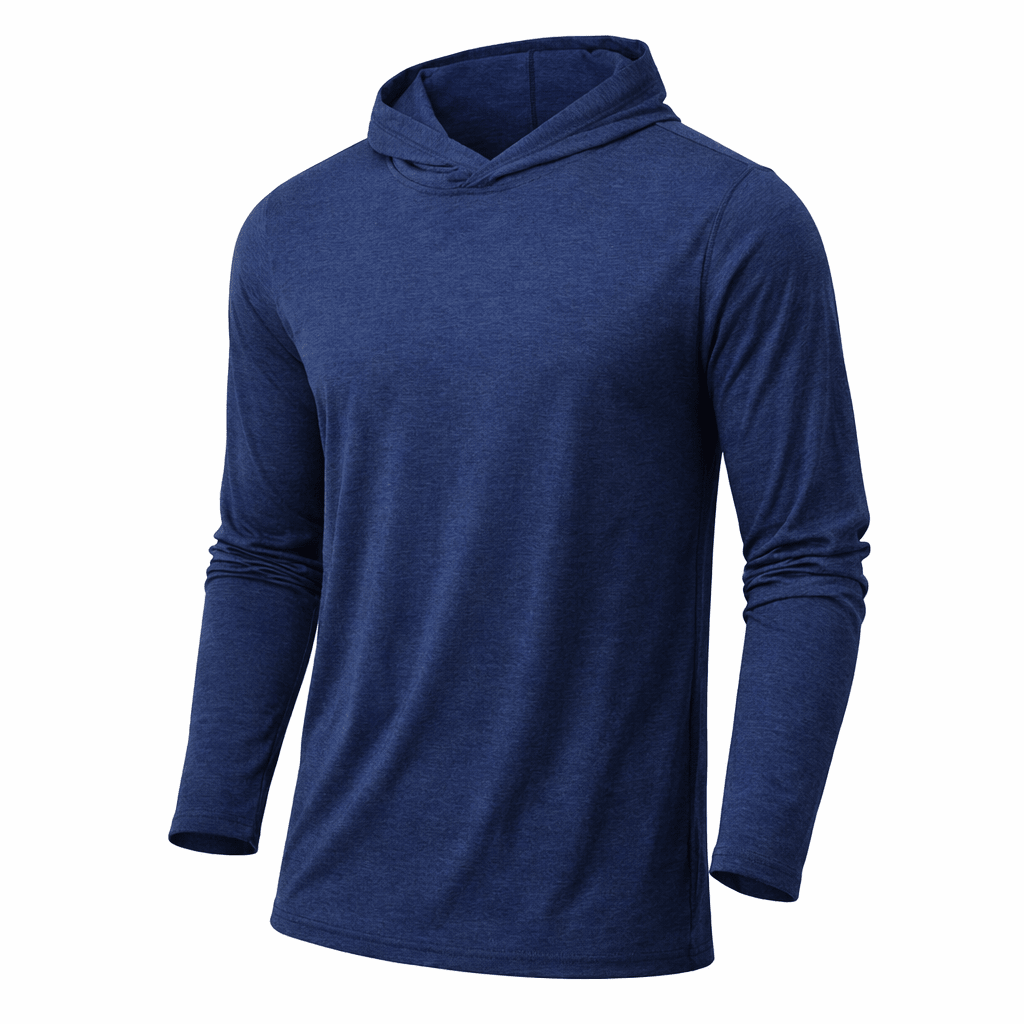 Soft Touch Space Dye Long Sleeve indigo relaxed fit coastal knit front view