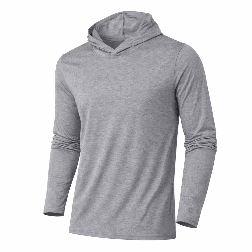 Soft Touch Space Dye Long Sleeve lt grey relaxed coastal knit front view