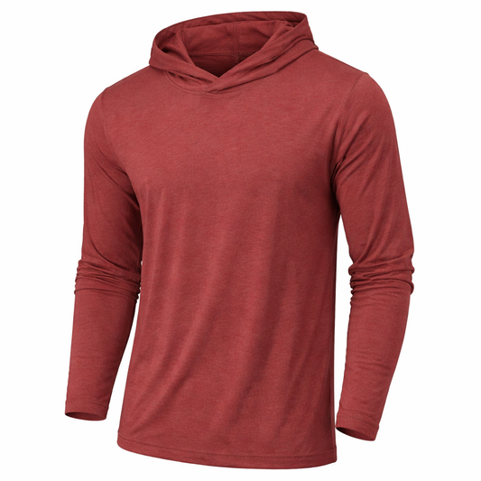Soft Touch Space Dye Long Sleeve red relaxed fit coastal knit front view