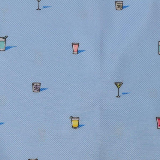 Tipple Oxford woven shirt blue fabric texture and design detail close up