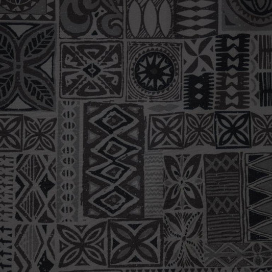Tribal Tiles woven shirt black tribal tiles pattern detail close up