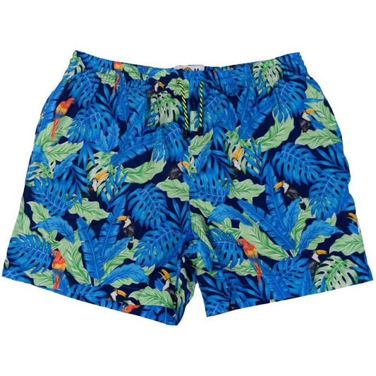 Tropical Birds Swim Trunks - Aqua - Buoy & Boat - Swim Trunks - 